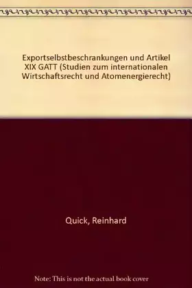 Couverture du produit · Exportselbstbeschränkung und Artikel XIX GATT