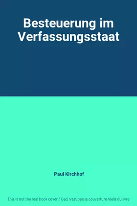 Couverture du produit · Besteuerung im Verfassungsstaat