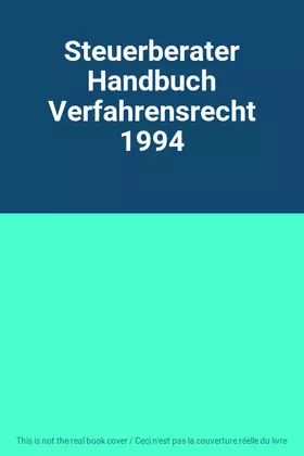 Couverture du produit · Steuerberater Handbuch Verfahrensrecht 1994