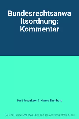 Couverture du produit · Bundesrechtsanwaltsordnung: Kommentar