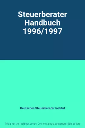 Couverture du produit · Steuerberater Handbuch 1996/1997