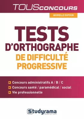 Couverture du produit · Tests d'orthographe de difficulté progressiveE