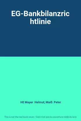 Couverture du produit · EG-Bankbilanzrichtlinie