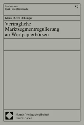 Couverture du produit · Vertragliche Marktsegmentregulierung an Wertpapierbörsen
