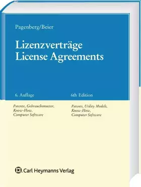 Couverture du produit · Lizenzverträge/License Agreements: Patente, Gebrauchsmuster, Know-how, Computer Software