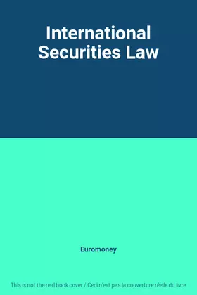 Couverture du produit · International Securities Law