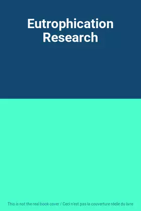 Couverture du produit · Eutrophication Research