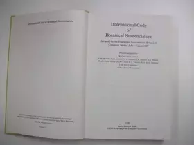 Couverture du produit · International Code of Botanical Nomenclature (Regnum Vegetabile, Vol 118)