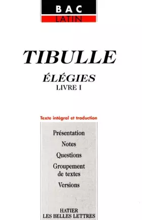 Couverture du produit · Élégies premier livre / Tibulle
