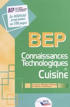 Couverture du produit · Connaissances technologiques de cuisine: BEP