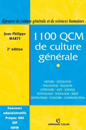 Couverture du produit · 1100 QCM de culture générale - 2ed - Catégories A et B: Catégories A et B