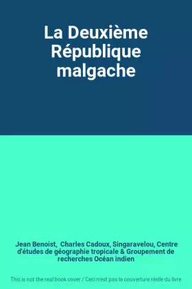 Couverture du produit · La Deuxième République malgache