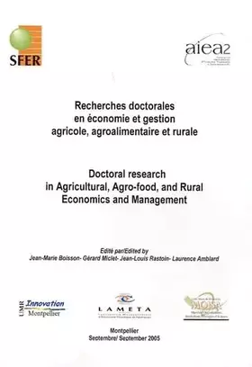 Couverture du produit · Recherches doctorales en économie et gestion agricole, agroalimentaire et rurale: Edition français-anglais
