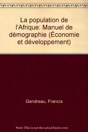 Couverture du produit · La population de l'Afrique: Manuel de démographie