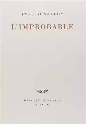 Couverture du produit · L'improbable et autres essais