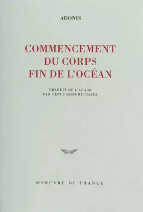 Couverture du produit · Commencement du corps, fin de l'océan
