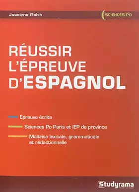 Couverture du produit · Réussir l'épreuve d'espagnol: épreuve écrite