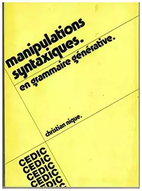 Couverture du produit · Manipulations syntaxiques