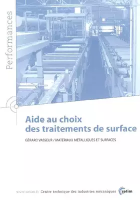 Couverture du produit · Aide au choix des traitements de surface: performances, résultats des actions collectives