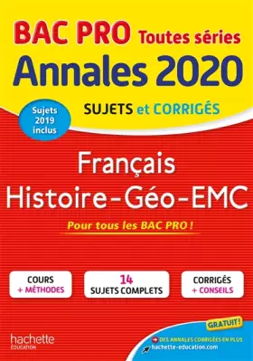 Couverture du produit · Annales Bac 2020 Hist-Geo Français Bac Pro