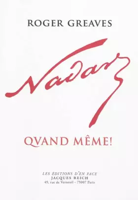 Couverture du produit · Nadar quand même !