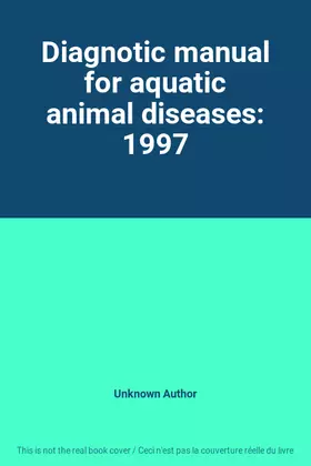 Couverture du produit · Diagnotic manual for aquatic animal diseases: 1997