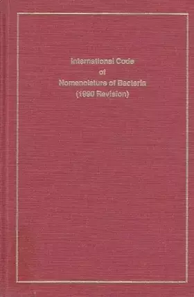 Couverture du produit · International Code of Nomenclature of Bacteria and Statutes of the International Committee on Systematic Bacteriology and Statu