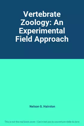 Couverture du produit · Vertebrate Zoology: An Experimental Field Approach