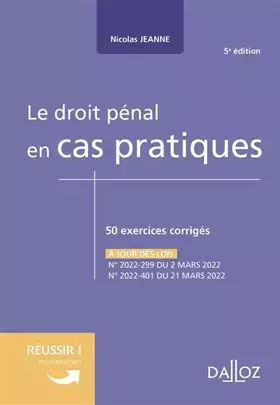 Couverture du produit · Le droit pénal en cas pratiques 5ed