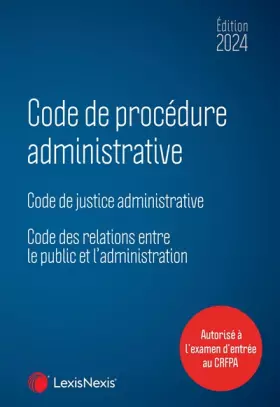 Couverture du produit · Code de procédure administrative 2024
