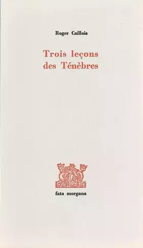 Couverture du produit · Trois leçons des ténèbres
