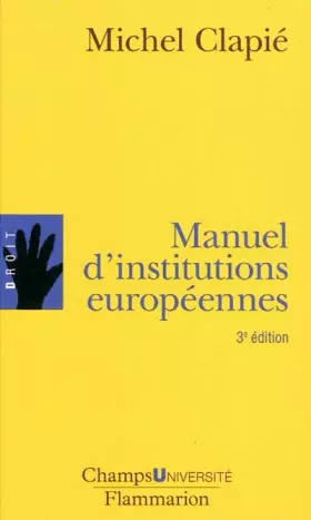 Couverture du produit · Manuel d'institutions européennes