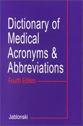 Couverture du produit · Dictionary of Medical Acronyms & Abbreviations