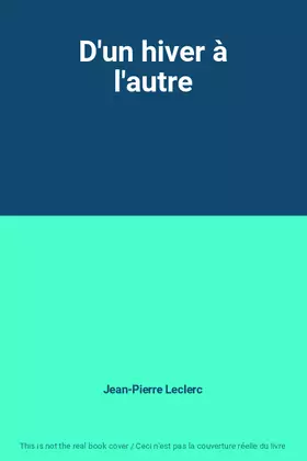 Couverture du produit · D'un hiver à l'autre