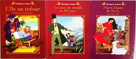 Couverture du produit · Classiques Junior, lot 3 livres: Le Tour du Monde en 80 jours + L'Île au trésor + Notre-Dame de Paris.