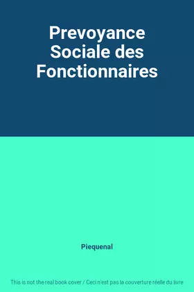Couverture du produit · Prevoyance Sociale des Fonctionnaires