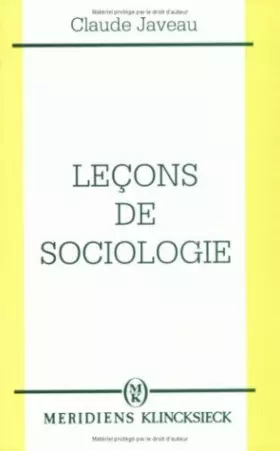Couverture du produit · Leçons de sociologie
