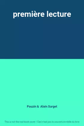 Couverture du produit · première lecture