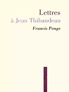 Couverture du produit · Lettres à Jean Thibaudeau