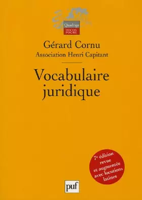 Couverture du produit · Vocabulaire juridique : Association Henri Capitant