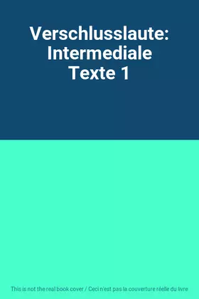 Couverture du produit · Verschlusslaute: Intermediale Texte 1