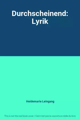 Couverture du produit · Durchscheinend: Lyrik