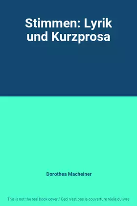 Couverture du produit · Stimmen: Lyrik und Kurzprosa