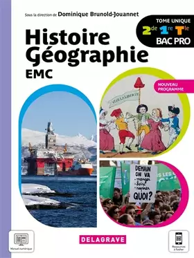 Couverture du produit · Histoire Géographie EMC 2de, 1re, Tle Bac Pro (2021) - Manuel élève