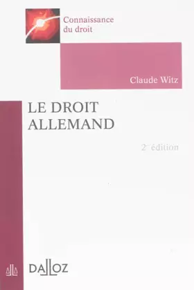 Couverture du produit · Le droit allemand