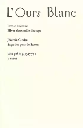Couverture du produit · Saga des Gens de Saxon: Revue l'Ours Blanc 18