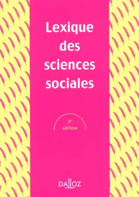 Couverture du produit · Lexique des sciences sociales