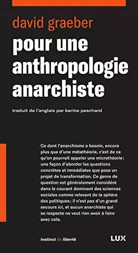 Couverture du produit · Pour une anthropologie anarchiste