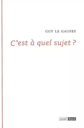 Couverture du produit · C'est à quel sujet ?