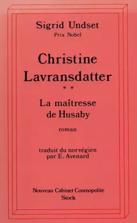 Couverture du produit · Christine Lavransdatter. La maîtresse, tome 2